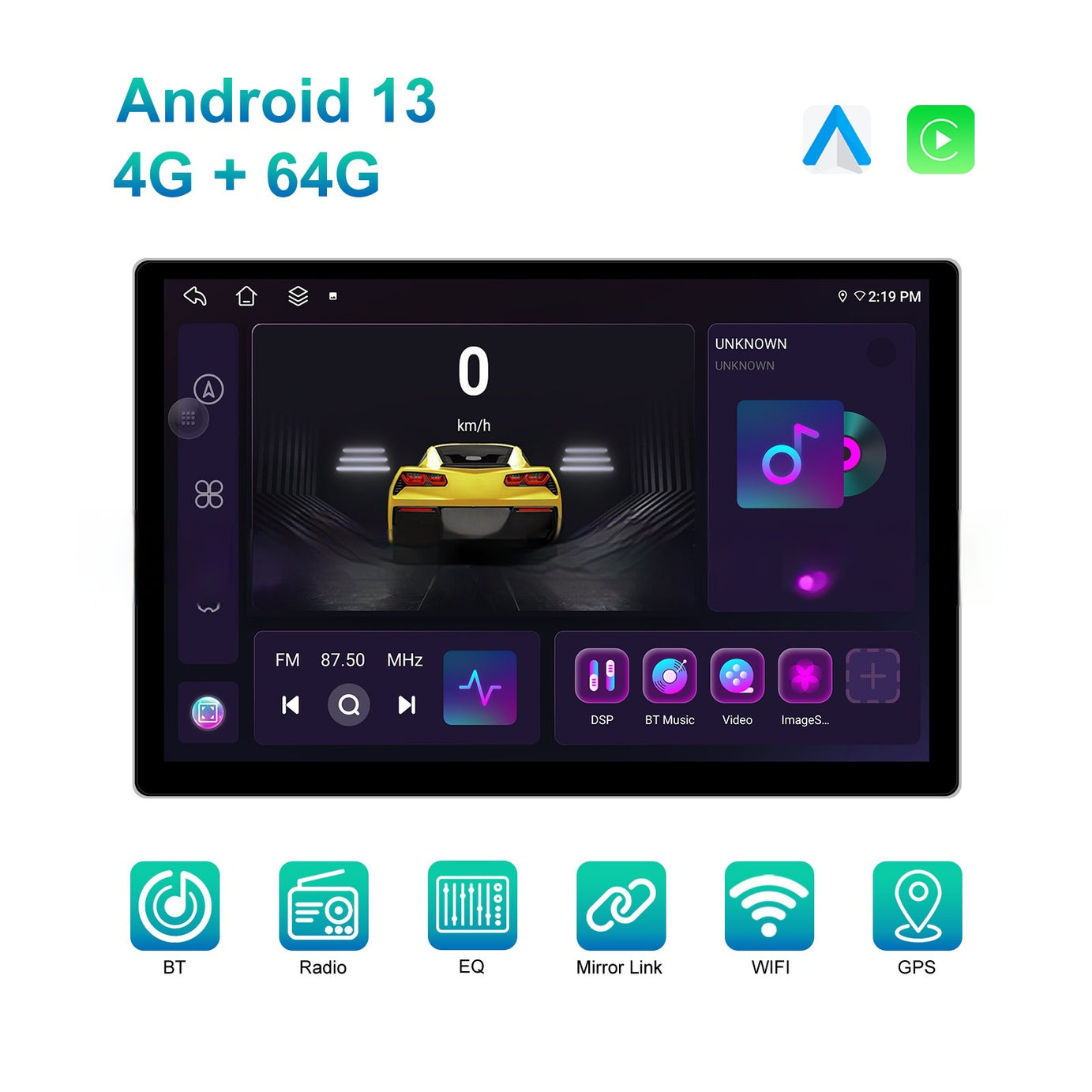 131-inch Android Large Screen Navigation Device With Universal Map APKCarplayreversing Image