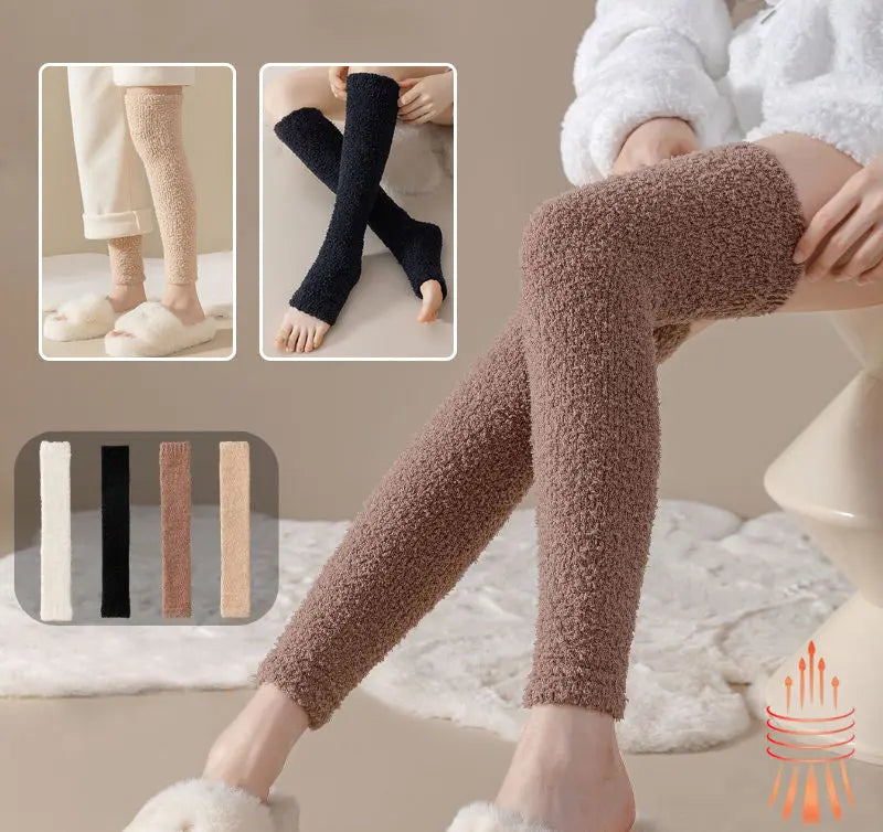 Winter Warm Plush Socks Women Dual-purpose Protection Heel And Knee Sock For Olds -VivaBlues