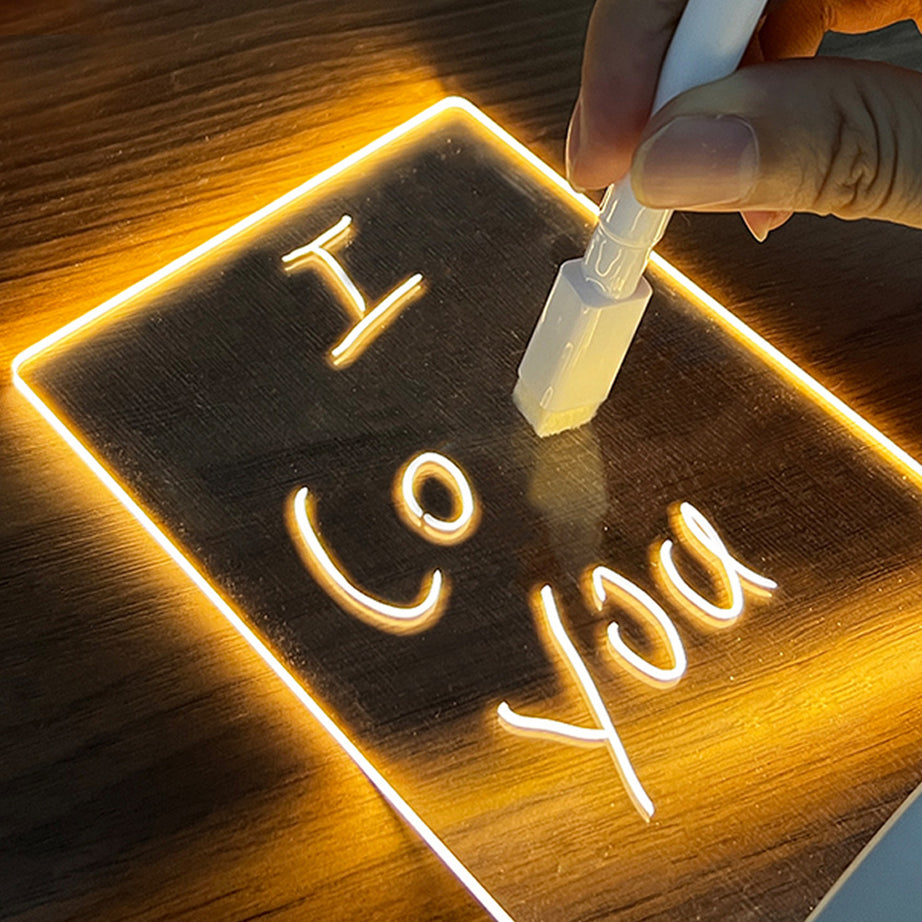 "LED Message Board Night Light with USB | Creative Holiday Gift for Kids & Girlfriend | Decorative Lamp with Pen"