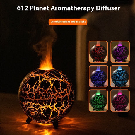 Planet Flame Crack Aromatherapy Seven-color Humidifier