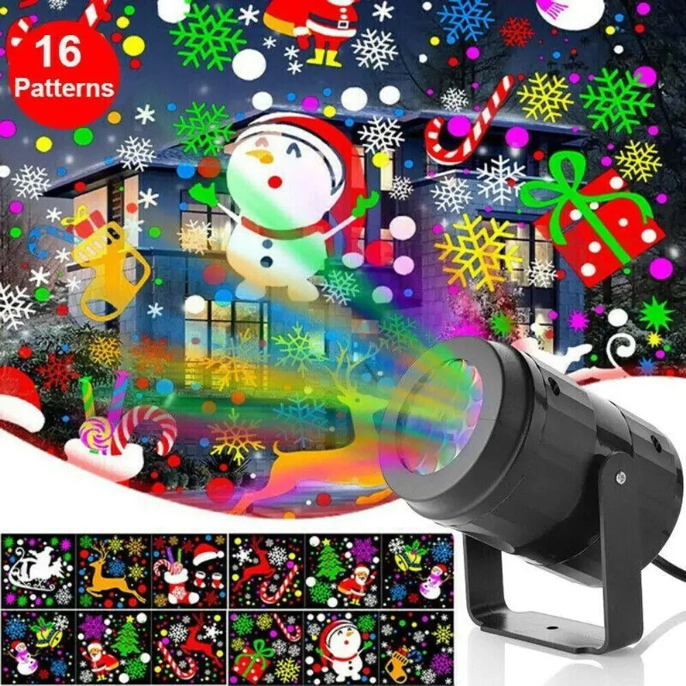 Christmas Snowflake Projector Light – Rotating LED Stage Light for Festive Indoor & Outdoor Décor